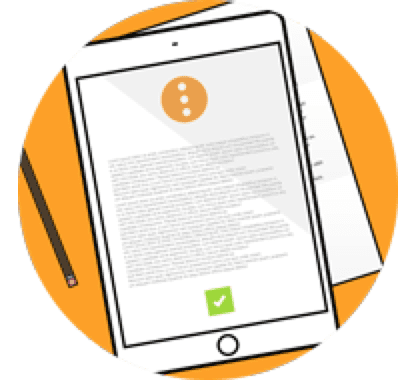 SciencePOD digital asset icon showing a text summary on paper 
