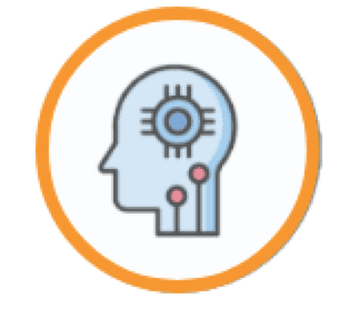 Robot icon showing the AI summarisation tool offered by SciencePOD 
